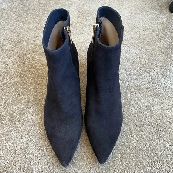 NWD L’agence Jeanne Block Heel Gray Suede Booties - Picture 3 of 8